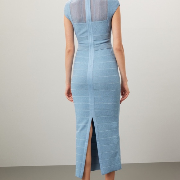 Herve Leger Sheer Bustier Gown L - Picture 3 of 13